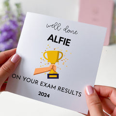 Well Done Exam Result Card For Her Him A Level Gcse Exam Result Card Personalised Congratulations Card With Name On Your Exam Results