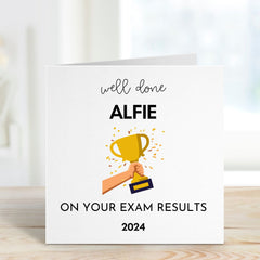 Well Done Exam Result Card For Her Him A Level Gcse Exam Result Card Personalised Congratulations Card With Name On Your Exam Results