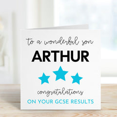 Gcse Exam Results Card For Son Personalised Congratulations Card With Name To A Wonderful Son Graduation Gift Card For Him From Mum Dad