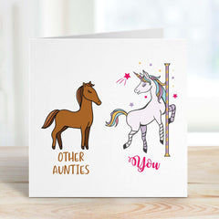 Funny Card For Auntie Birthday Card For Aunt Cute Card Happy Birthday Card With Unicorn Thank You Card New Auntie Pregnancy Announcement