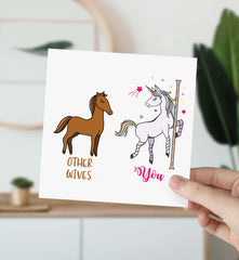 Funny Card For Wife Happy Birthday Card With Unicorn Thank You Card Birthday Card Valentine's Day Christmas Cute Card Other Wives You