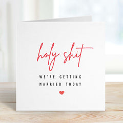 Wedding Day Card Holy Shit We'Re Getting Married Today Wedding Gift Card For Groom Bride To My Husband To My Wife To My Fiancee Wedding Day