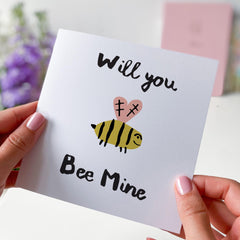 Will You Bee Mine Card With Cute Bee Valentine's Day Card For Her Him Boyfriend Girlfriend Wife Husband Funny Romantic Love Card