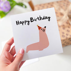 Happy Birthday Gift Card With Cute Seal Funny Card For Him Her Boyfriend Kids Greeting Card Animal Card For Child Birthday Party Sea World