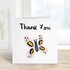 Thank You Card  With Cute Little Butterfly Very Big Thank You Gift Card For Friends Her Him Kids Appreciation Thank You Card For Everything