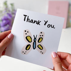 Thank You Card  With Cute Little Butterfly Very Big Thank You Gift Card For Friends Her Him Kids Appreciation Thank You Card For Everything