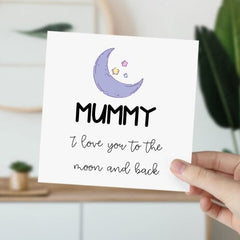 Card For Mummy I Love You To The Moon And Back Cute Gift Card For Mum's Birthday Mother's Day Thank You Mum Card Mama