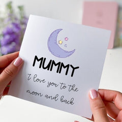 Card For Mummy I Love You To The Moon And Back Cute Gift Card For Mum's Birthday Mother's Day Thank You Mum Card Mama