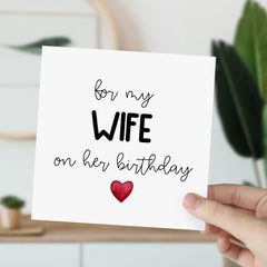 Birthday Card For Wife On Her Birthday Wife Gift Card With Cute And Little Red Heart Icon Gift Card For My Wife