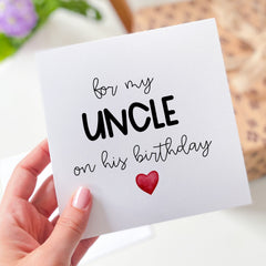 Card For Uncle Happy Birthday Card For Uncle On His Birthday Gift Card For My Uncle With Cute Red Heart Icon Gift Cards Greeting Cards