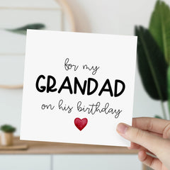 Card For Grandad Happy Birthday Grandad's Birthday Gift Card For My Grandad With Heart Greeting Cards On His Birthday