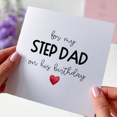 Card For Step Dad Birthday Card For Stepdad On His Birthday Gift Cards Greeting Card For My Step Dad With Cute Red Heart Step Dad's Birthday