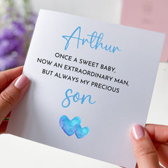 Card For Son Personalised Son's Birthday Gift Card Always My Precious Son With Poem To A Special Son Card For Him Emotional Card