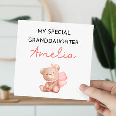 Card For Granddaughter Personalised Granddaughter's Gift Card Birthday Card To A Special Granddaughter Cute Card For Her