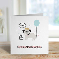 Card For Dog Birthday With A Dog Woof Have A Woofly Birthday Vet Gift Card For Friend Funny Thinking Of You Card For Pet Dog Owner