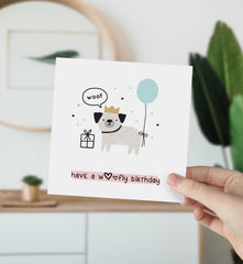 Card For Dog Birthday With A Dog Woof Have A Woofly Birthday Vet Gift Card For Friend Funny Thinking Of You Card For Pet Dog Owner