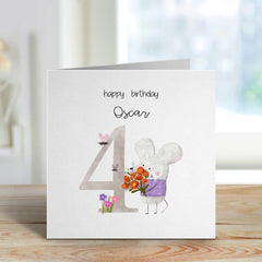 Happy 4Th Birthday Card Personalised Birthday Gift Card 4 Year Old Boy Girl Nephew Niece Son Daughter Grandson Granddaughter I Am Four