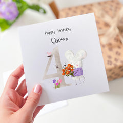 Happy 4Th Birthday Card Personalised Birthday Gift Card 4 Year Old Boy Girl Nephew Niece Son Daughter Grandson Granddaughter I Am Four