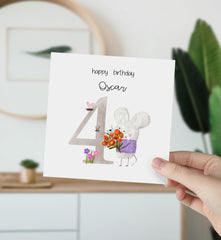 Happy 4Th Birthday Card Personalised Birthday Gift Card 4 Year Old Boy Girl Nephew Niece Son Daughter Grandson Granddaughter I Am Four