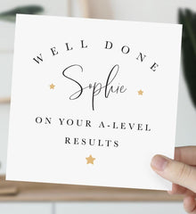 Personalised A Level Results Card Well Done On Your Exam Results Day Congratulations Card Name Gift Card For Her Him Greeting Card Daughter