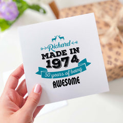 Personalised Birthday Card For Him Name Age For Dad Husband Friend Grandad 60 Happy Birthday Gift 30 40 50 60 70 80 Years Of Being For Him