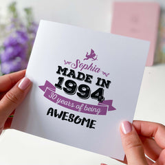 Personalised Birthday Card Name Age For Wife Mum Friend Grandma 60 Happy Birthday Gift 30 40 50 60 70 80 90 Years Of Being For Her Made In