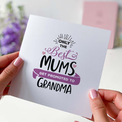 New Grandma Gift Card Pregnancy Announcement Card Baby Announcement Card Only The Best Mums Gets Promoted To Grandma Greeting Gift Cards