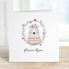 Mama Bear Gift Card With Cute Bear Mum's Birthday Card With For First Mum Mummy Greeting Card For Her New Mom Mother's Day Card Baby Shower