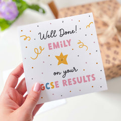 Well Done On Your Gcse Result Card With Name Congratulation Gcse Exam Results For Her Him Son Daughter Nephew Grandson Granddaughter Gift