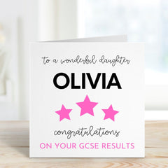 Gcse Exam Results Card Fro Daughter Personalised Congratulations Card With Name On Your Graduation Gift Card For Her Well Done Proud Of You