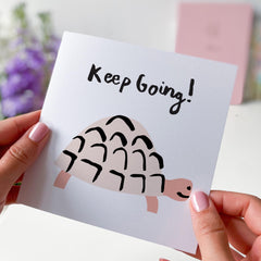 Keep Going Card A Motivational Gift Card For Her Him Friends Funny Turtle Cardâ For Newâ Beginnings New Life Gift Card For Successful Career