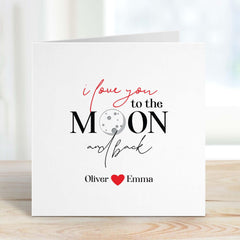 I Love You To The Moon And Back Card With Couple Name Anniversary For Him Her Valentines Day Boyfriend Girlfriend Wife Husband Birthday