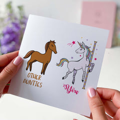 Funny Card For Auntie Birthday Card For Aunt Cute Card Happy Birthday Card With Unicorn Thank You Card New Auntie Pregnancy Announcement