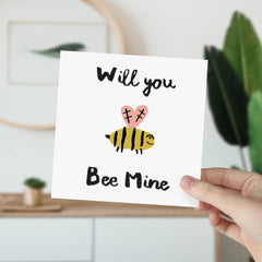 Will You Bee Mine Card With Cute Bee Valentine's Day Card For Her Him Boyfriend Girlfriend Wife Husband Funny Romantic Love Card