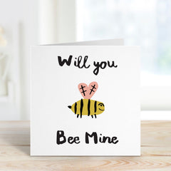 Will You Bee Mine Card With Cute Bee Valentine's Day Card For Her Him Boyfriend Girlfriend Wife Husband Funny Romantic Love Card