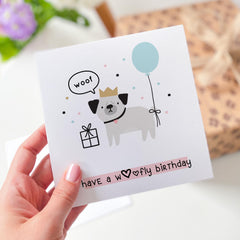 Card For Dog Birthday With A Dog Woof Have A Woofly Birthday Vet Gift Card For Friend Funny Thinking Of You Card For Pet Dog Owner