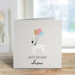 Personalised Happy Birthday Card For Dog Owner With Cute Dog And Balloons For Dog Mum Dog Lover Girlfriend Kid Funny Birthday Animal Card