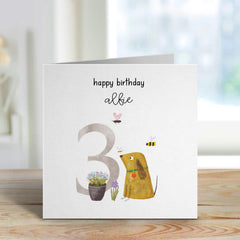 Personalised 3Rd Birthday Card Happy Birthday Gift Card I Am Three Card For Boy Girl Son Nephew Niece Daughter Granddaughter Grandson Third