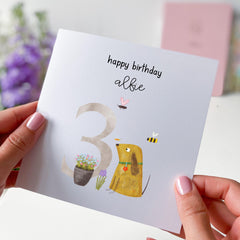 Personalised 3Rd Birthday Card Happy Birthday Gift Card I Am Three Card For Boy Girl Son Nephew Niece Daughter Granddaughter Grandson Third