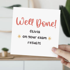 Well Done Exam Result Card For Her Him Personalised Congratulations Card With Name On Your Exam Results A Level Gcse Exam Result Card