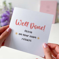 Well Done Exam Result Card For Her Him Personalised Congratulations Card With Name On Your Exam Results A Level Gcse Exam Result Card