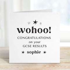 Personalised Gcse Results Congratulations Card Daughter Son Granddaughter Grandson Nephew Niece Wohoo Proud Of You Well Done Gift Card Name