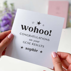 Personalised Gcse Results Congratulations Card Daughter Son Granddaughter Grandson Nephew Niece Wohoo Proud Of You Well Done Gift Card Name