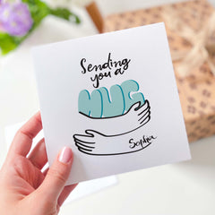 Personalised Sending You A Hug Card For Her Him Thinking Of You Gift Card Hug In A Card Get Well Soon Card Gift Card Far Away Long Distance