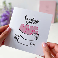 Personalised Sending You A Hug Card For Her Him Thinking Of You Gift Card Hug In A Card Get Well Soon Card Gift Card Far Away Long Distance