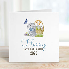 Personalised 1St Easter Card May First Easter 2025 Card With Eggs & Rabbit Easter Card For Son Daughter Nephew Baby's 1St Easter Party