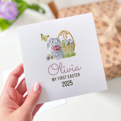 Personalised 1St Easter Card May First Easter 2025 Card With Eggs & Rabbit Easter Card For Son Daughter Nephew Baby's 1St Easter Party