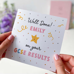 Well Done On Your Gcse Result Card With Name Congratulation Gcse Exam Results For Her Him Son Daughter Nephew Grandson Granddaughter Gift