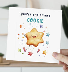 Funny Exam Result Card Congratulations Card With "You Are One Smart Cookie" Text For Daughter Son Granddaughter Grandson Greeting Cards