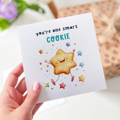 Funny Exam Result Card Congratulations Card With "You Are One Smart Cookie" Text For Daughter Son Granddaughter Grandson Greeting Cards